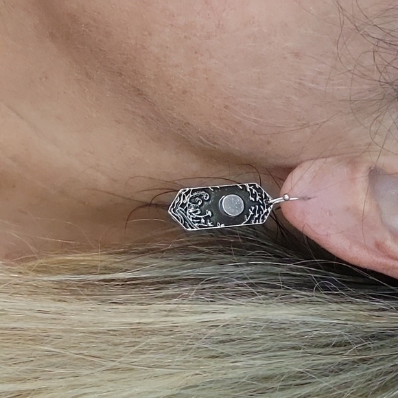 🔥LAST PAIR🔥 Full Moon Fiddleheads Drop Earrings - Picture 5 of 6